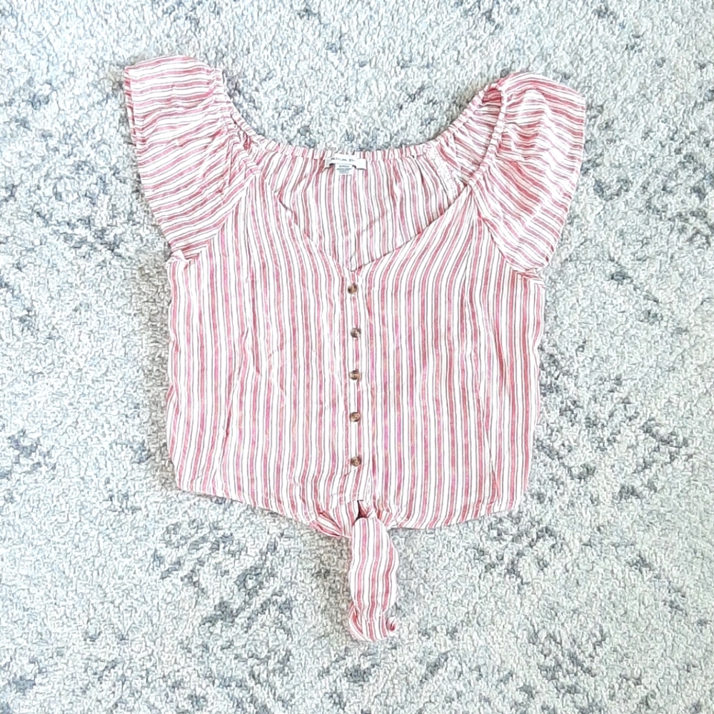 AEO Tie Front Top Size S